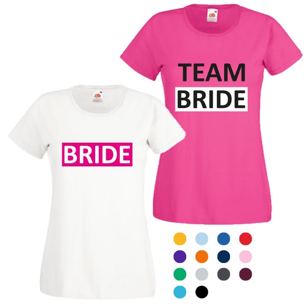 JGA T-Shirt mit Motiv Bride + Team Bride