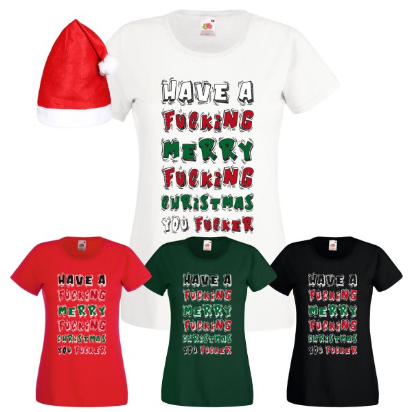 Have a Merry Fucking Christmas Graffiti T-Shirt Damen