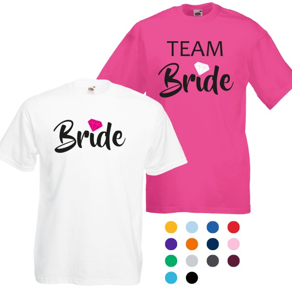 JGA Unisex T-Shirt Bride + Team Bride Diamant