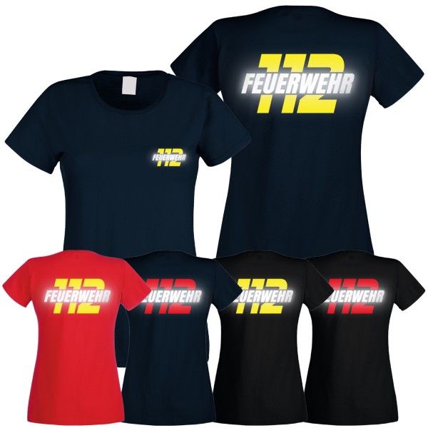 Damen T-Shirt Feuerwehr 112