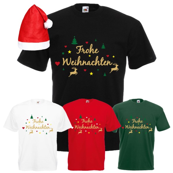 Frohe Weihnachten Rentier T-Shirt Herren