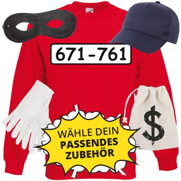 Panzerknacker Kostüm Unisex Sweatshirt Set
