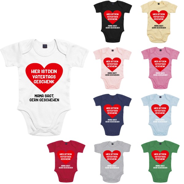 Baby Bodysuit mit Spruch Vatertagsgeschenk großes Herz