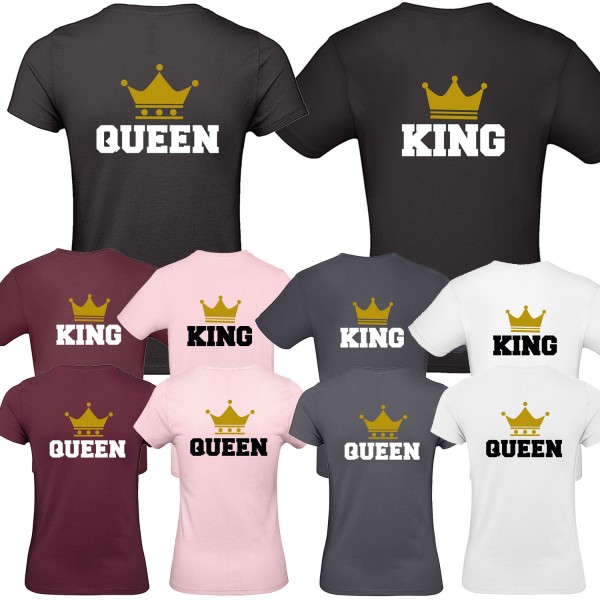 Damen & Herren T-Shirt - King & Queen - Crown College