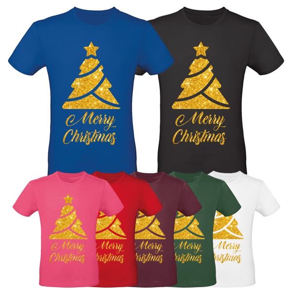 Herren T-Shirt - Weihnachtsbaum Merry Christmas
